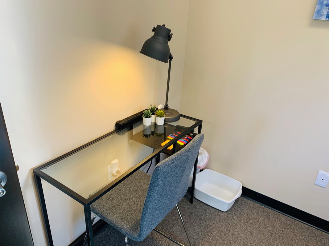 Desks fully outfitted with...